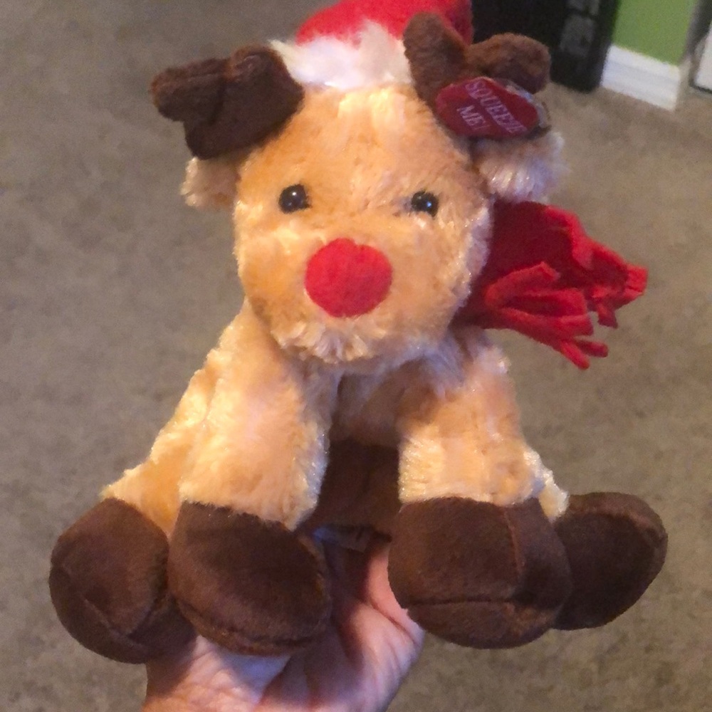 Plushland Bean Moose Reindeer 6 1/2” Rare vintage